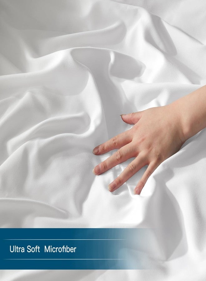 STWIENER Oversized King Plus Duvet Cover 120"x132", Only 1 Piece Extra Large Ultra Soft Microfiber White Duvet Cover for All Season Zipper Closure, 8 Corner Ties(1 Pc, White, Alaskan King 120x132 inches) - Image 4